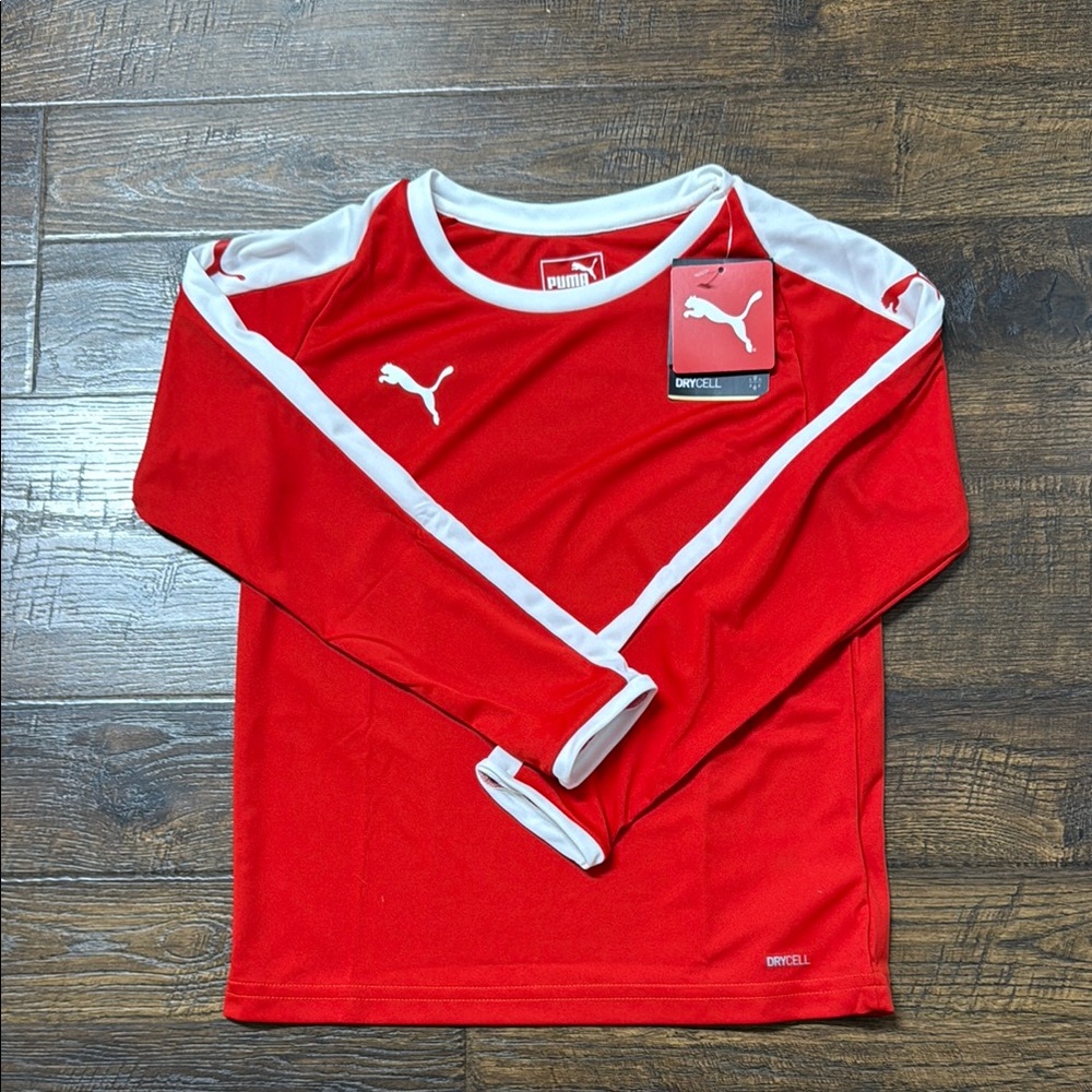 Puma  Boys Drycell Red and White Athletic Jersey size medium